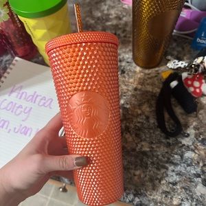 Orange Starbucks cup NWT